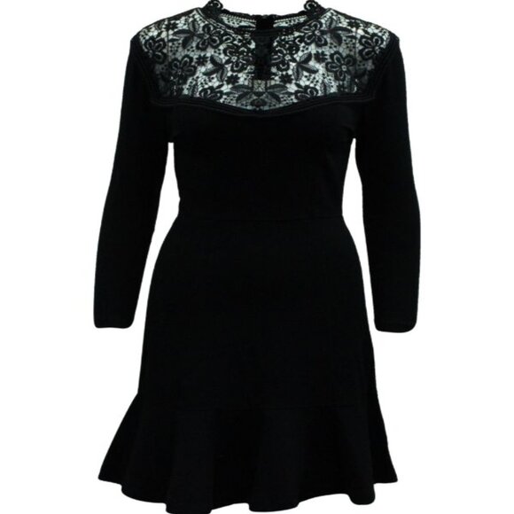 Erdem Black Lace Fit & Flare Cocktail Dress Size 2 - Picture 5 of 6